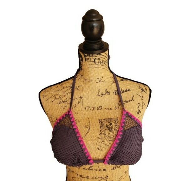 Women's Crochet String Bikini Top Swimwear Bathing Suit Small NWT Clearance - Picture 1 of 8